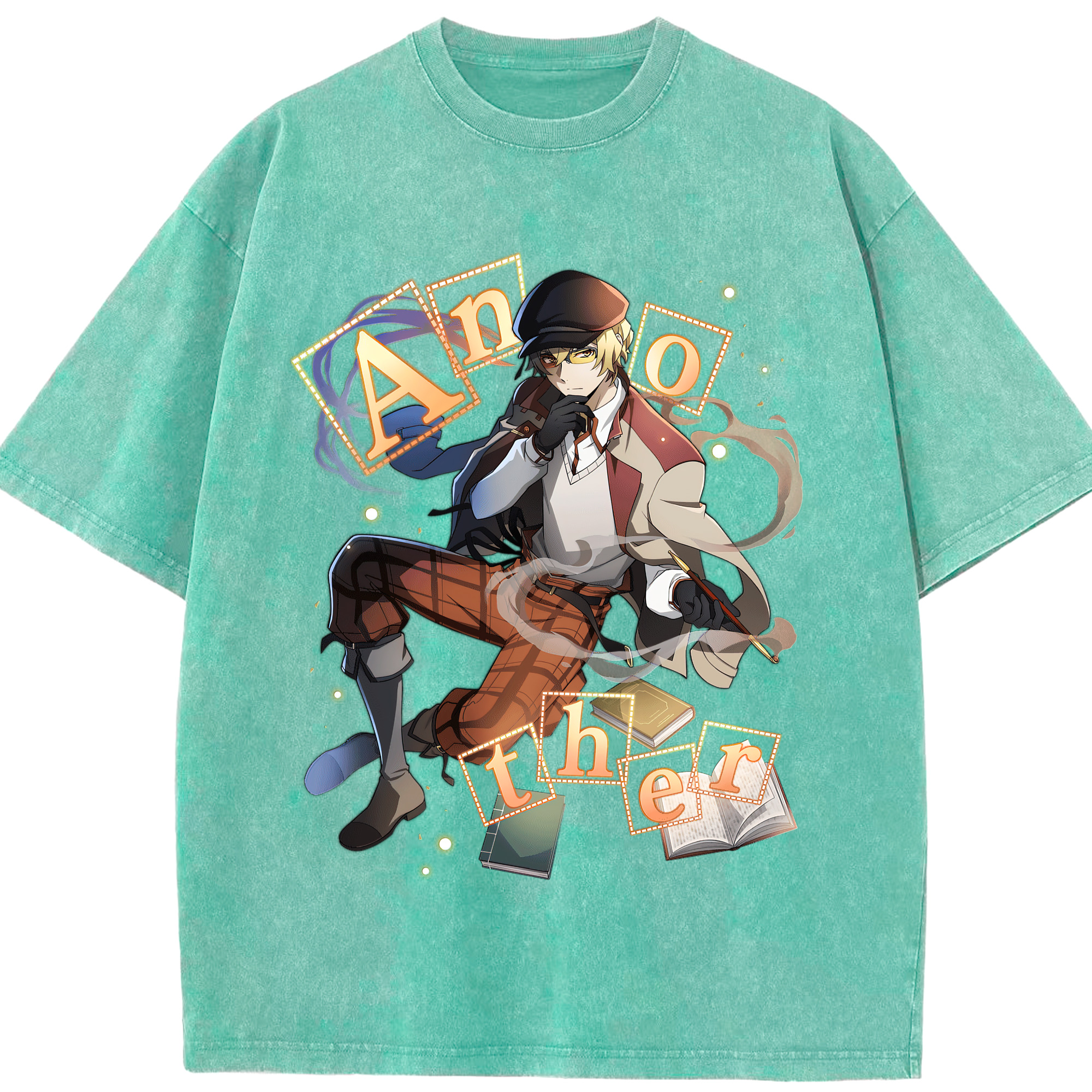 （画像用） 文豪ストレイドッグス Bungo Stray Dogs 綿100% ヴィンテージ風 半袖Tシャツ（フロントプリント）